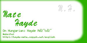 mate hayde business card